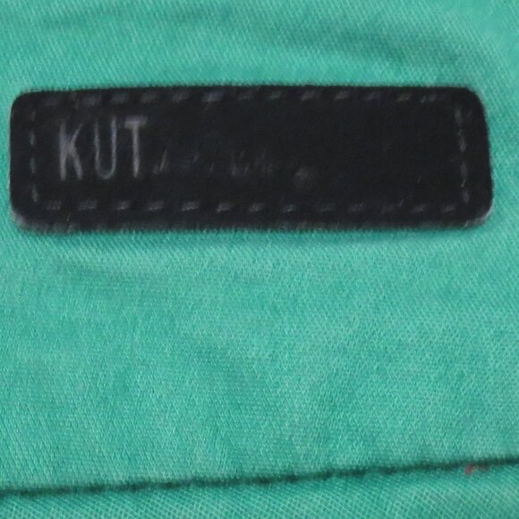 KUT FROM THE KLOTH womens PANTS green CAREER cropped TROUSER holiday SIZE 16 - Picture 10 of 12